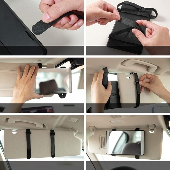 Car Visor Vanity Mirror with LED Light (3 in 1) - Picture 6 of 12